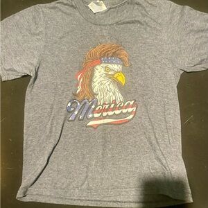 Port and Company Gray 'Merica Eagle Tee